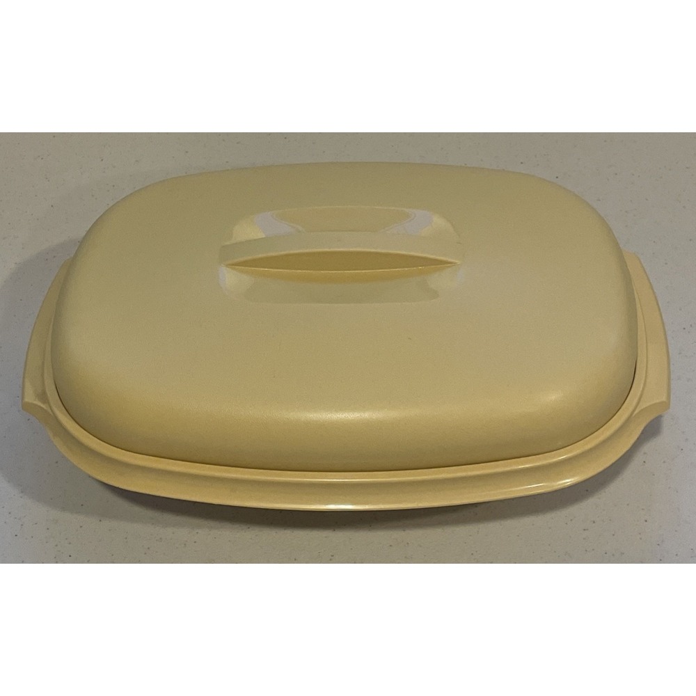 Vintage 1970's Tupperware Harvest Gold Vegetable Rice Steamer Server 3 Piece Set